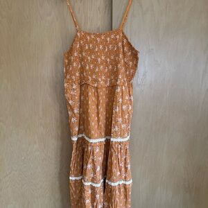 Universal Thread Orange Floral Midi Dress